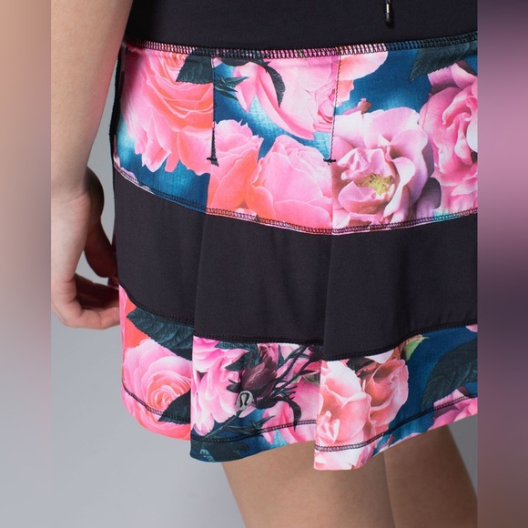 Lululemon Pace Rival Skirt (Regular) *4-way Stretch Secret Garden / Black Size 2 - Picture 7 of 14